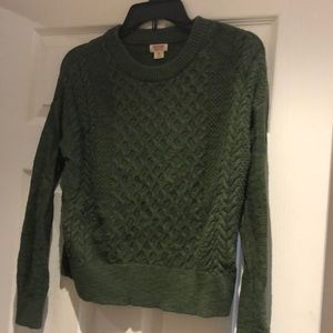Green cable knit sweater
